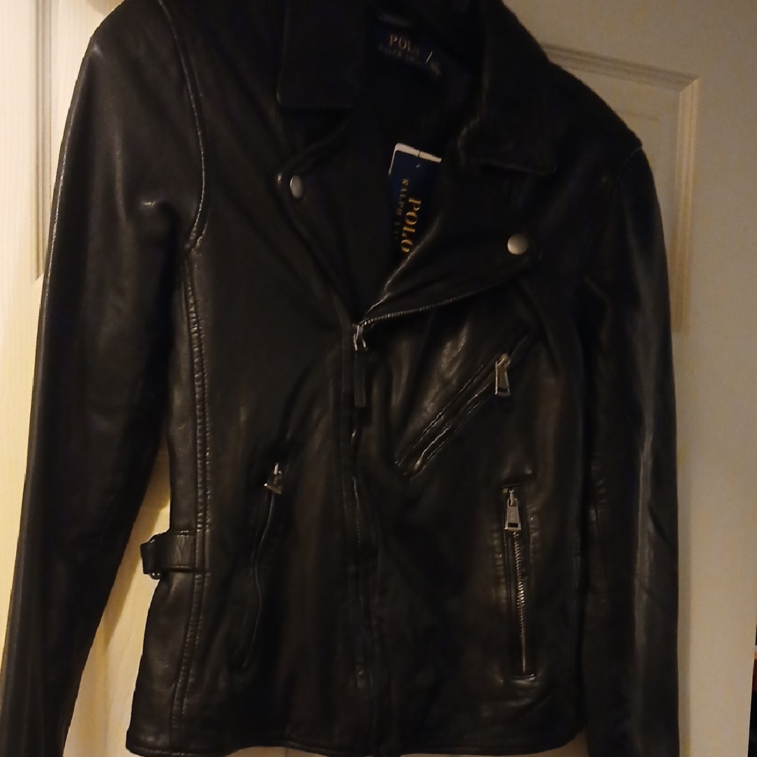 Polo By Ralph Lauren Women Black Leather Biker Jacket